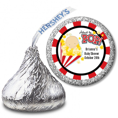 About To Pop - Hershey Kiss Baby Shower Sticker Labels