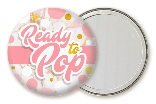 Ready To Pop Pink Gold - Personalized Baby Shower Pocket Mirror Favors