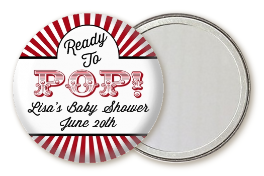 Ready To Pop Red - Personalized Baby Shower Pocket Mirror Favors