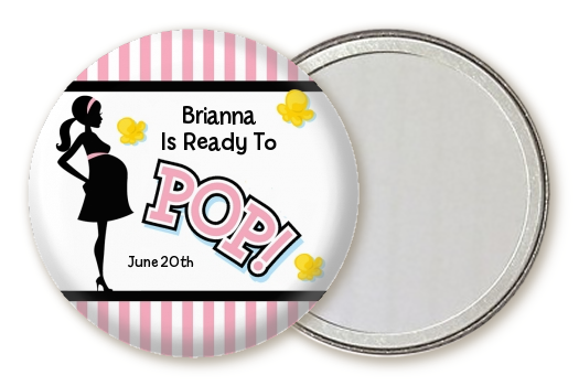 Ready To Pop Pink - Personalized Baby Shower Pocket Mirror Favors