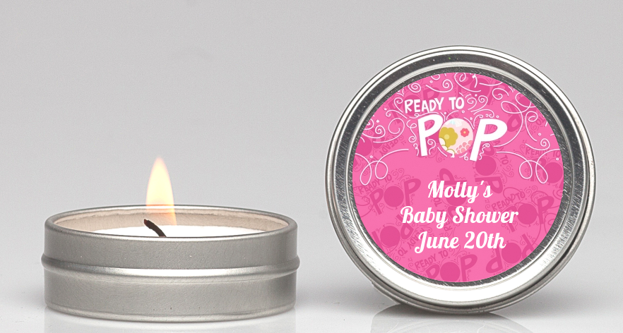 She's Ready To Pop Pink - Baby Shower Candle Favors